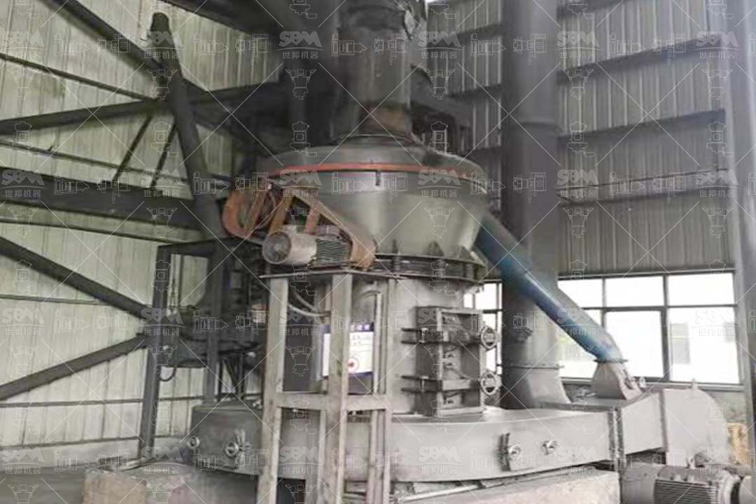 MTW series trapezium mill in operation, processing construction waste into reusable powder
